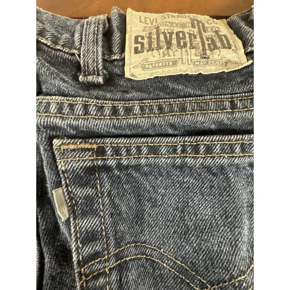 Vtg 1991 Levis SilverTab Baggy Jeans 30x30 Made in USA Dark Wash 90s Skater
